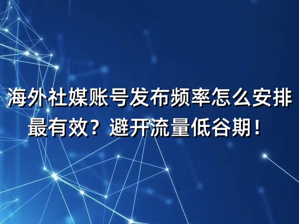 海外社媒账号发布频率怎么安排最有效？避开流量低谷期！