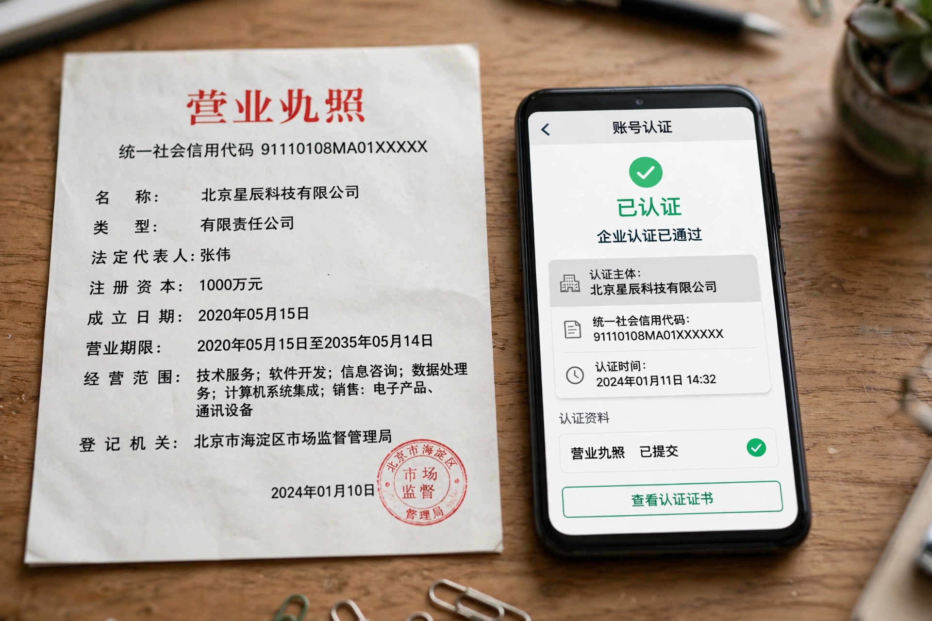 营业执照认证